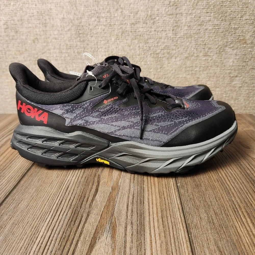 Hoka Speedgoat 5 GTX Mens 10 Black Purple Gore-Tex Trail Running‎ Shoes 1127912